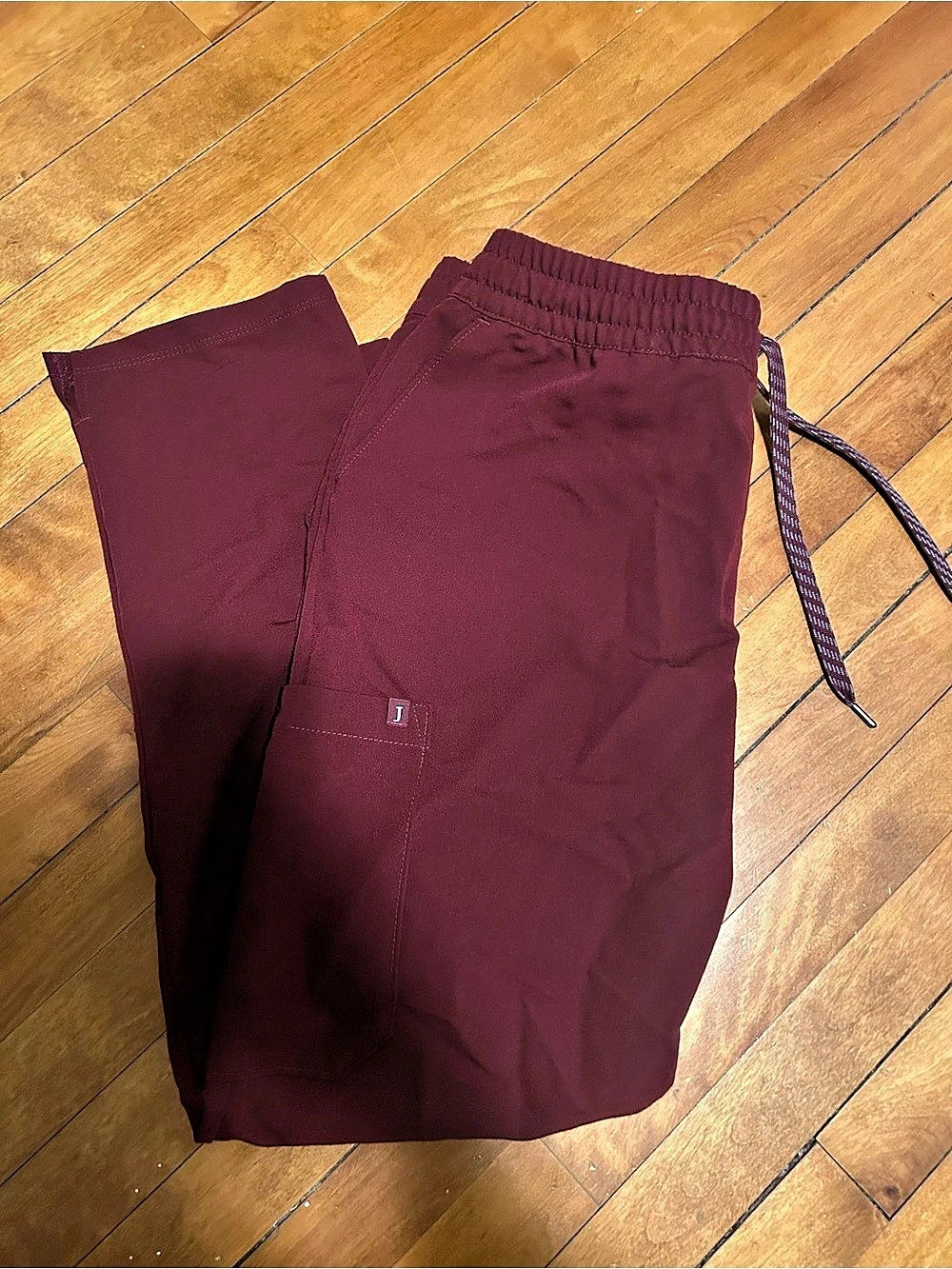 JAANUU straight leg scrubs wine